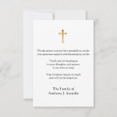 Virgin Mary katholieke begrafeniscondolentie Bedankkaart (Achterkant)