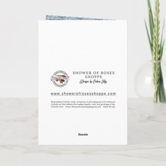 Virgin Mary  katholieke Blue Angels Kaart (Achterkant)