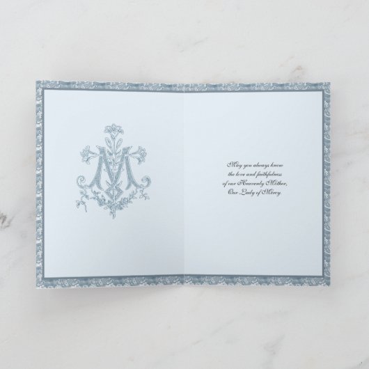 Virgin Mary  katholieke Blue Angels Kaart (Binnen)