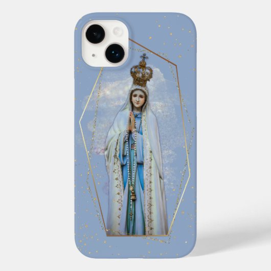 Virgin Mary katholieke Sky Blue & Gold Case-Mate iPhone Case (Achterkant)