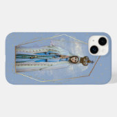 Virgin Mary katholieke Sky Blue & Gold Case-Mate iPhone Case (Achterkant (horizontaal))