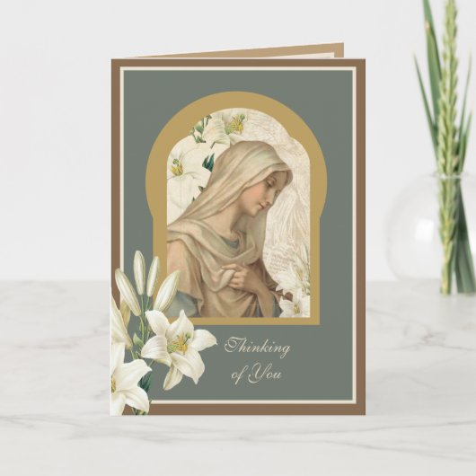 Virgin Mary Lilies Religious Poem Prayer Kaart (Voorkant)