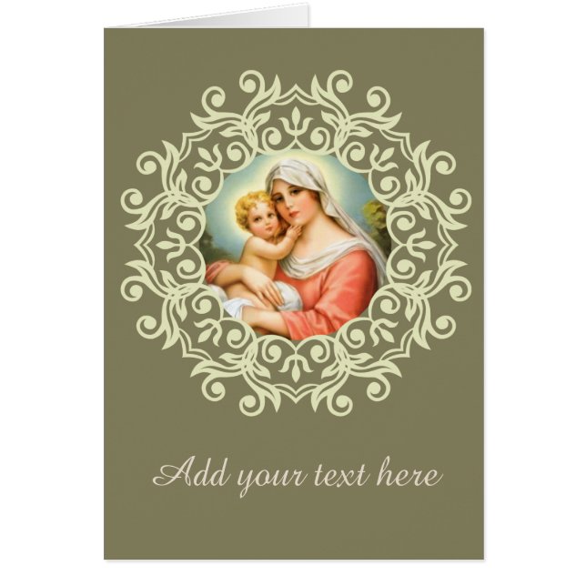 Virgin Mary Madonna met Baby Jesus Lace (Voorkant)