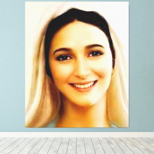 Virgin Mary, Medjugorje Canvas Afdruk (Insitu (Houten vloer))
