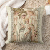 "VIRGIN MARY MET ANGELS EN BABY JESUS KUSSEN (Deken)