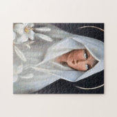 Virgin Mary met White Mantle en Lilies Legpuzzel (Horizontaal)