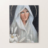 Virgin Mary met White Mantle en Lilies Legpuzzel (Verticaal)