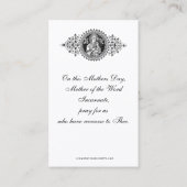 Virgin Mary Moederdag herinnert de Heilige Kaart Visitekaartje (Achterkant)