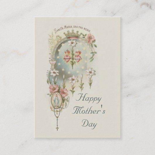 Virgin Mary Moederdag herinnert de Heilige Kaart Visitekaartje (Voorkant)