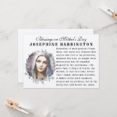 Virgin Mary Moederdag katholieke Memorare Prayer  Kaart (Voorkant / Achterkant in situ)
