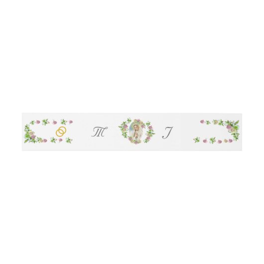 Virgin Mary Monogrammed Invitation Belly Band Uitnodigingen Wikkel (Vlak)
