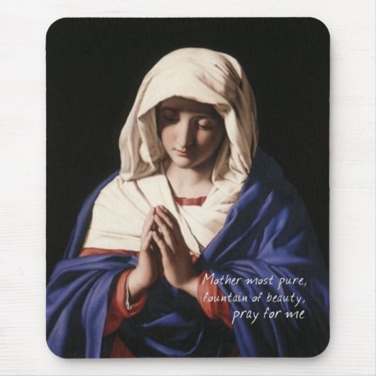 Virgin Mary Mousepad met gebed Muismat (Voorkant)
