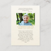 Virgin Mary Pink Roses Lijst begrafenisgebed Kaart Plaatskaartje (Achterkant)