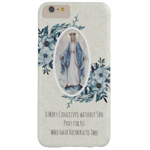 Virgin Mary  Prayer   Blue Flowers Lace Barely There iPhone 6 Plus Hoesje