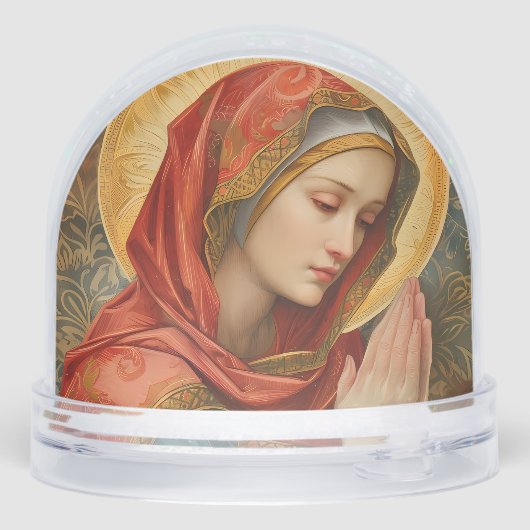 Virgin Mary Praying Sneeuwbol (Achterkant)