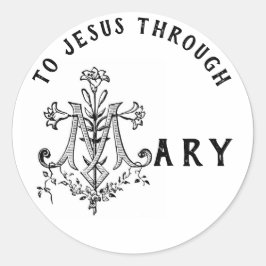 Virgin Mary Religious Catholic Jesus Cross Ronde Sticker