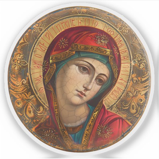 Virgin Mary Religious Christelijk Vinyl Sticker (Voorkant)