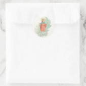 Virgin Mary Religious Elegant Floral Grace Classic Ronde Sticker (Tas)
