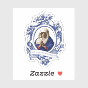 Virgin Mary Religious Hail Mary in het Latijn Sticker