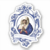 Virgin Mary Religious Hail Mary in het Latijn Sticker (Voorkant)