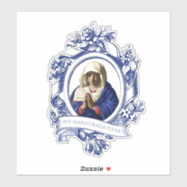 Virgin Mary Religious Hail Mary in het Latijn Sticker