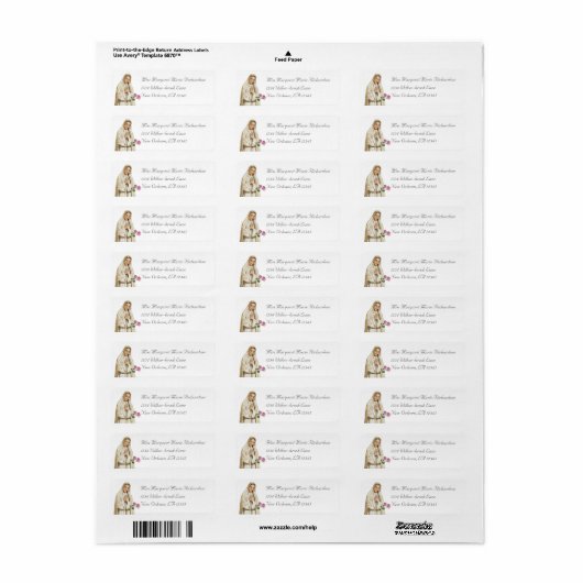 Virgin Mary-retouradres Etiket (Full Sheet)