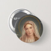 VIRGIN MARY RONDE BUTTON 5,7 CM (Voorkant /achterkant)
