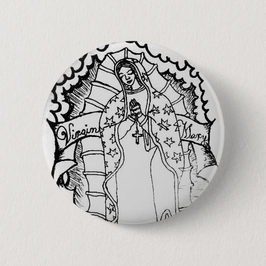 Virgin Mary Ronde Button 5,7 Cm (Voorkant)