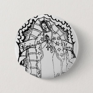 Virgin Mary Ronde Button 5,7 Cm