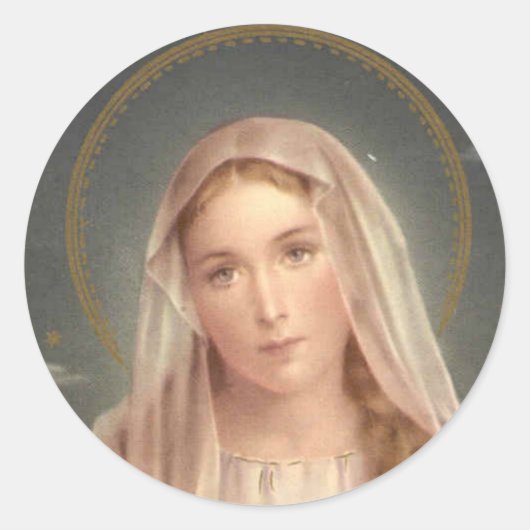 VIRGIN MARY RONDE STICKER (Voorkant)