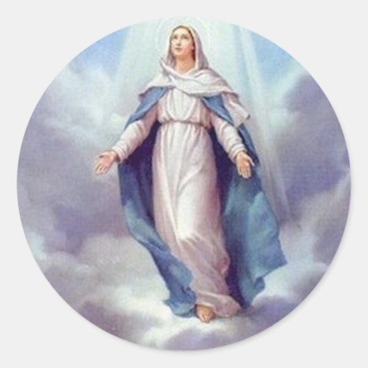 Virgin Mary Ronde Sticker (Voorkant)