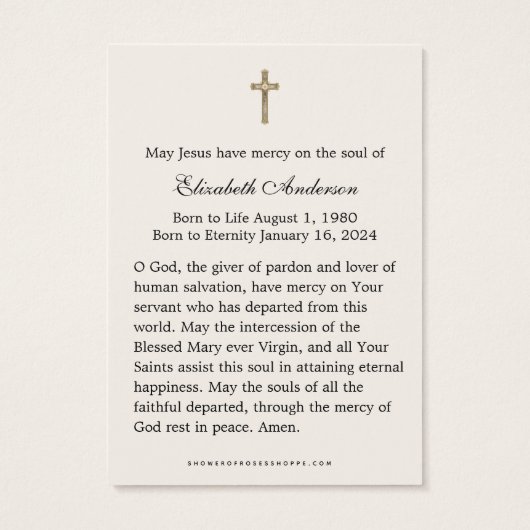 Virgin Mary rooms-katholieke funeral Photo Heilige Visitekaartje (Achterkant)