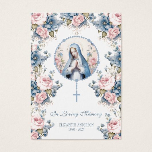 Virgin Mary rooms-katholieke funeral Photo Heilige Visitekaartje (Voorkant)