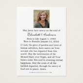 Virgin Mary rooms-katholieke funeral Photo Heilige Visitekaartje (Achterkant)