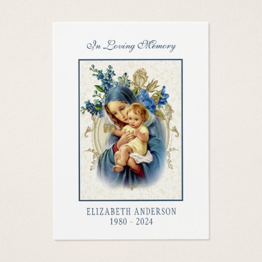 Virgin Mary rooms-katholieke funeral Photo Heilige Visitekaartje (Voorkant)