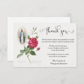 Virgin Mary Rozen Dank u voor uw deelneming Bedankkaart (Voorkant / Achterkant)