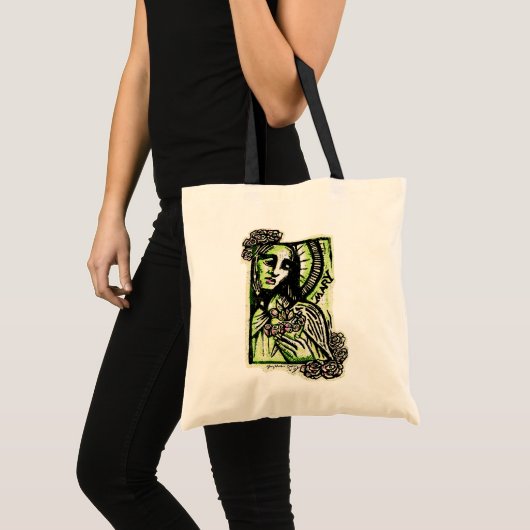 Virgin Mary Sacred Roos Tote Bag (Voorkant (product))