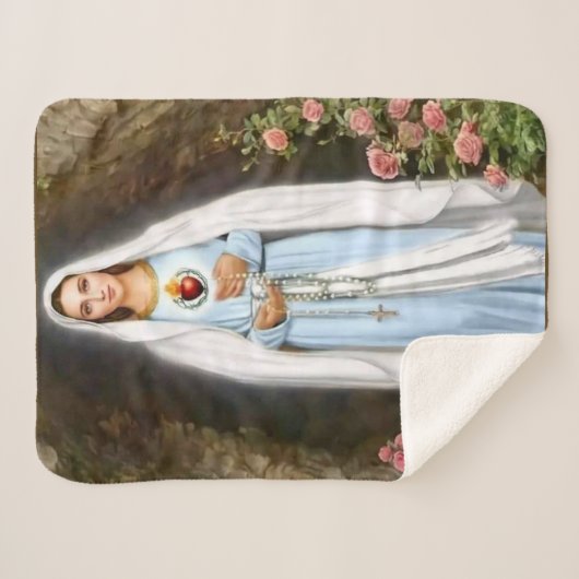 Virgin Mary sherpa blanket Deken (Voorkant (horizontaal))