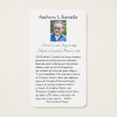 Virgin Mary Spain Funeral Memorial Heilige Kaart - (Achterkant)