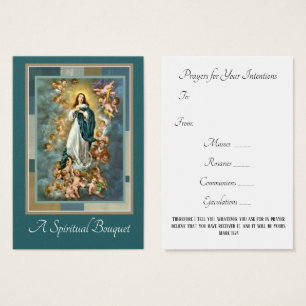Virgin Mary Spirituele Bouquet Prayer Heilige Kaar Visitekaartje