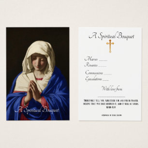 Virgin Mary Spirituele Bouquet Prayer Heilige Kaar Visitekaartje