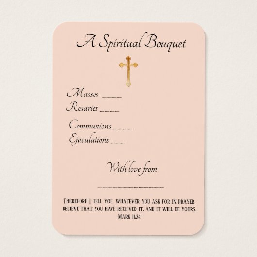 Virgin Mary Spirituele Bouquet Prayer Heilige Kaar Visitekaartje (Achterkant)