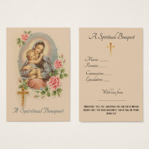 Virgin Mary Spirituele Bouquet Prayer Heilige Kaar Visitekaartjes
