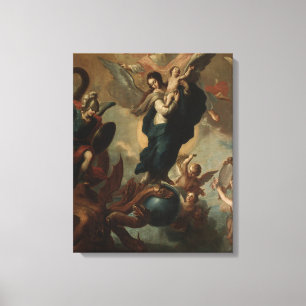Virgin Mary St. Michael Apocalypse Religious Angel Canvas Afdruk