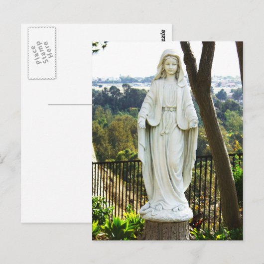 Virgin Mary Statue Briefkaart (Voorkant / Achterkant)