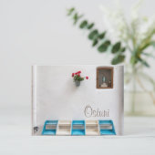 Virgin Mary street altar in Ostuni text briefkaart (Staand voorkant)