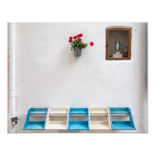 Virgin Mary street altar shrine fotoprint Foto Afdruk (Voorkant)