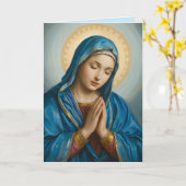 VIrgin Mary Sympathy Gevouwen Wenskaart Kaart (Gele Bloem)