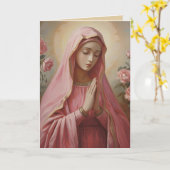 VIrgin Mary Sympathy Gevouwen Wenskaart Kaart (Gele Bloem)