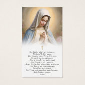 Virgin Mary The Lord's Prayer Funeral Prayer Card Visitekaartje (Voorkant)